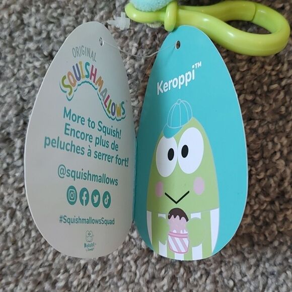 New With Tag Squishmallows Hello Kitty‎ And Friends Keroppi 3.5" Clip-on Plush - Picture 12 of 12
